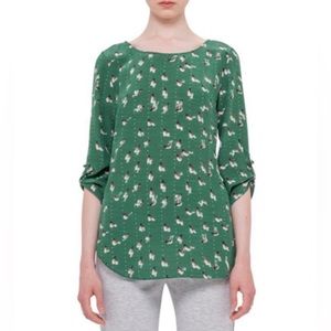 AKRIS Punto flip print 100% Mulberry Silk top Sz 8